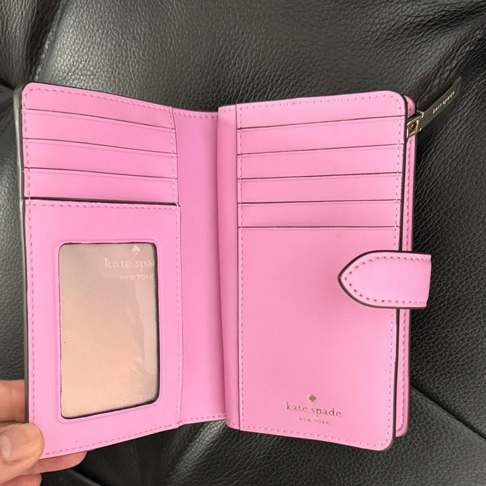 Kate Spade Pink Floral Pattern Spade Wallet - Picture 7 of 15